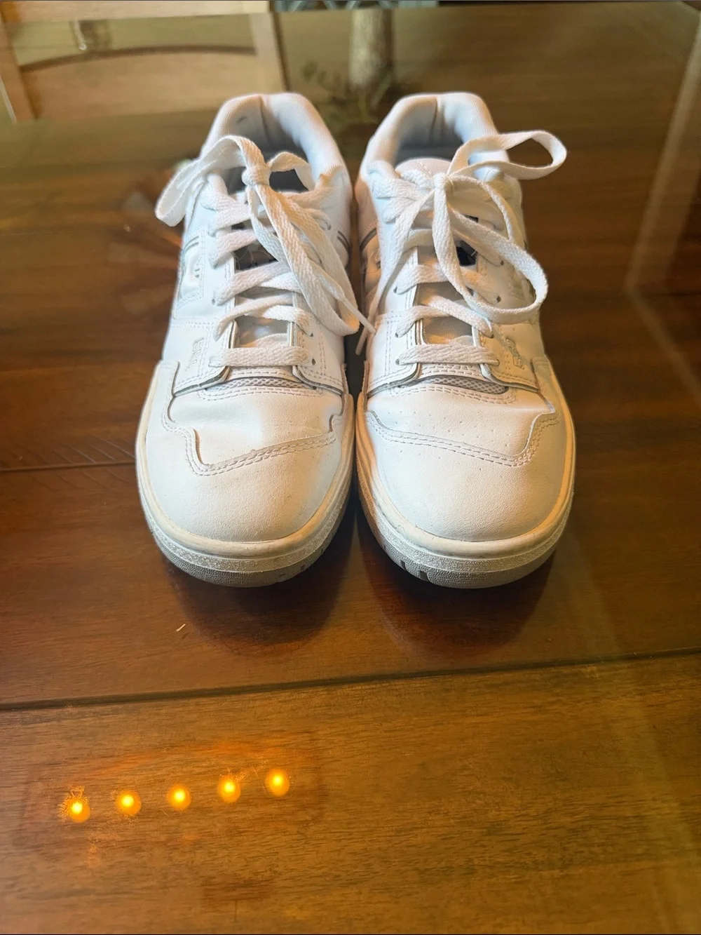 New Balance Women White Lace-Up Sneakers
